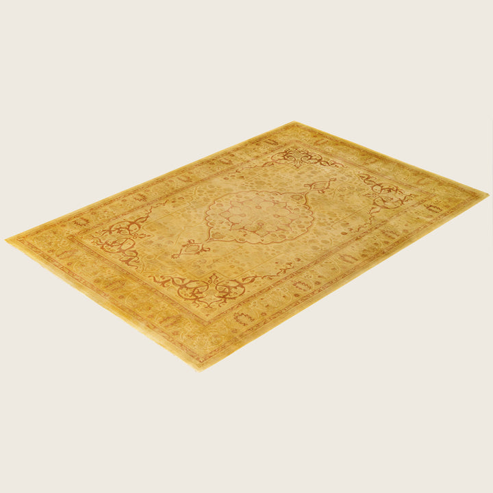 Yellow Traditional Samsara Wool Rug - 4'6" x 6'9"