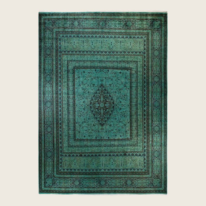 Green Traditional Samsara Wool Rug - 10'1" x 14'2"