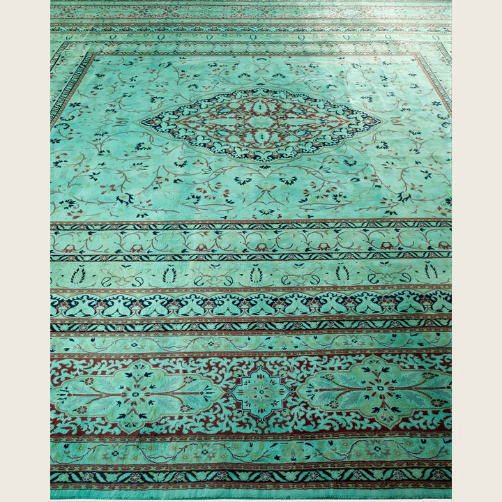 Green Traditional Samsara Wool Rug - 10'1" x 14'2"