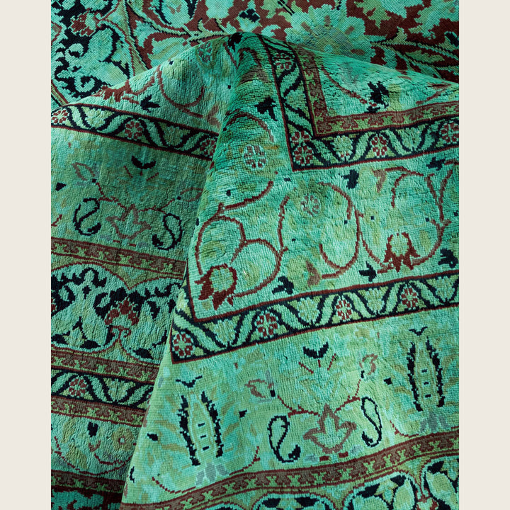 Green Traditional Samsara Wool Rug - 10'1" x 14'2"