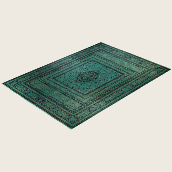 Green Traditional Samsara Wool Rug - 10'1" x 14'2"