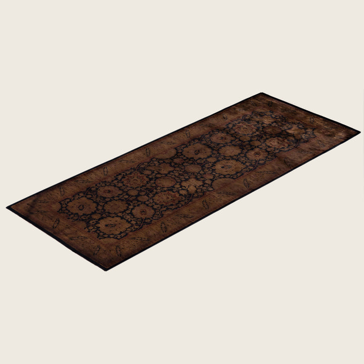 Brown Traditional Samsara Wool Runner - 2'7" x 6'8"