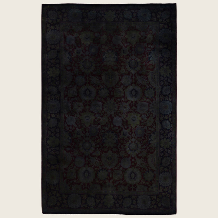 Black Traditional Samsara Wool Rug - 4'1" x 6'2"