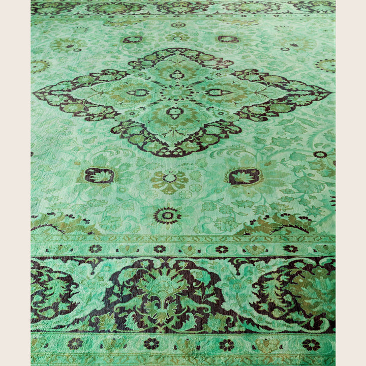 Green Traditional Samsara Wool Rug - 9'1" x 11'9"
