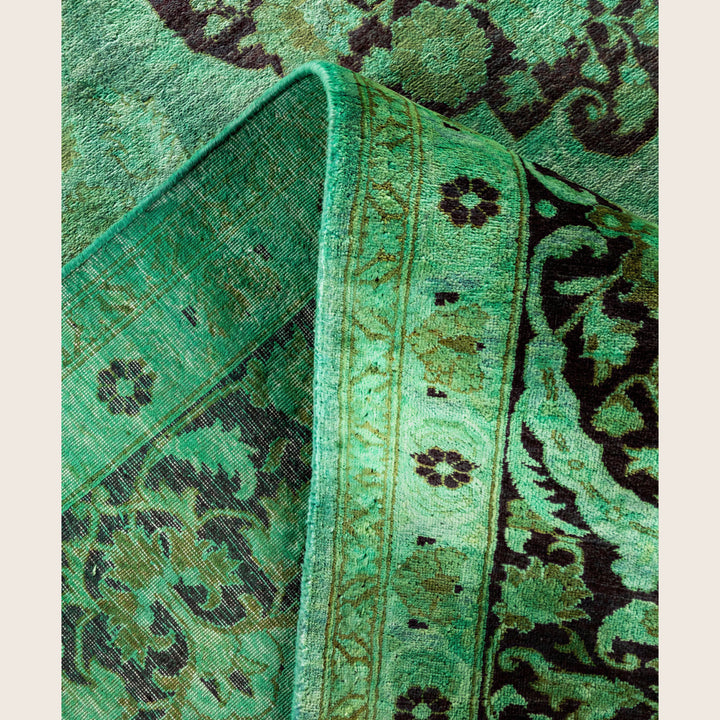 Green Traditional Samsara Wool Rug - 9'1" x 11'9"