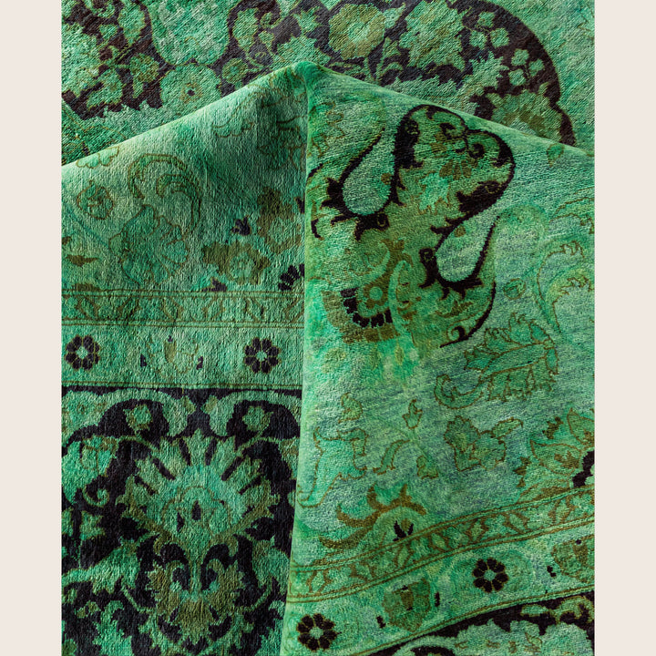 Green Traditional Samsara Wool Rug - 9'1" x 11'9"