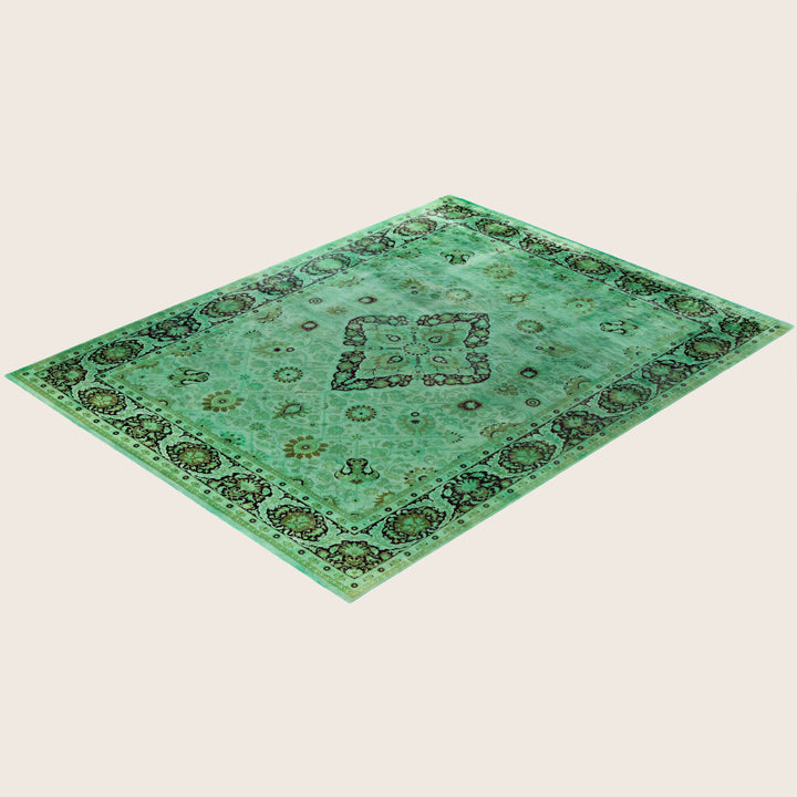 Green Traditional Samsara Wool Rug - 9'1" x 11'9"