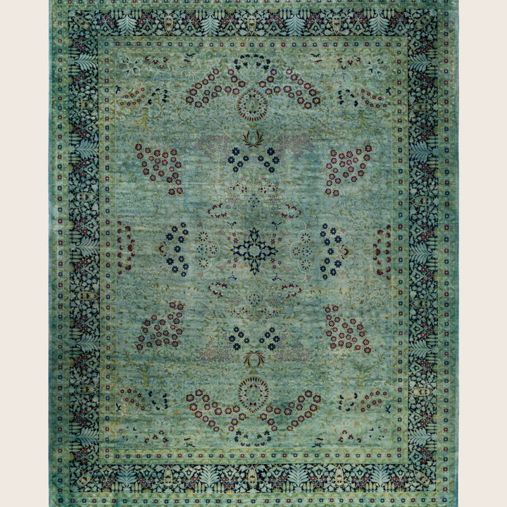 Blue Traditional Samsara Wool Rug - 9'3" x 11'10"