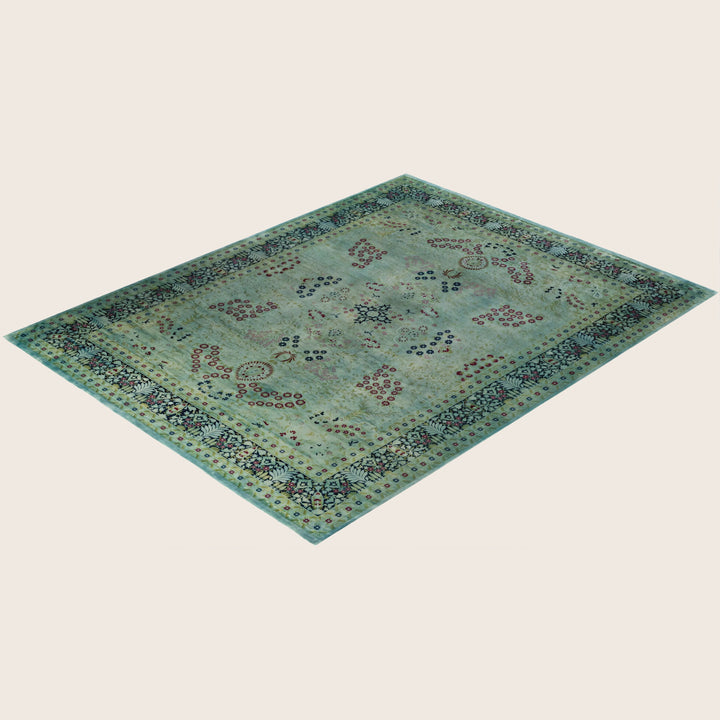 Blue Traditional Samsara Wool Rug - 9'3" x 11'10"
