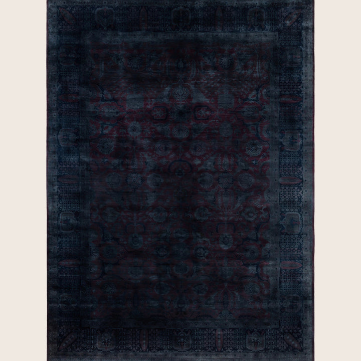 Black Traditional Samsara Wool Rug - 9'1" x 12'4"