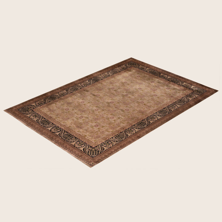 Brown Traditional Samsara Wool Rug - 6'3" x 9'