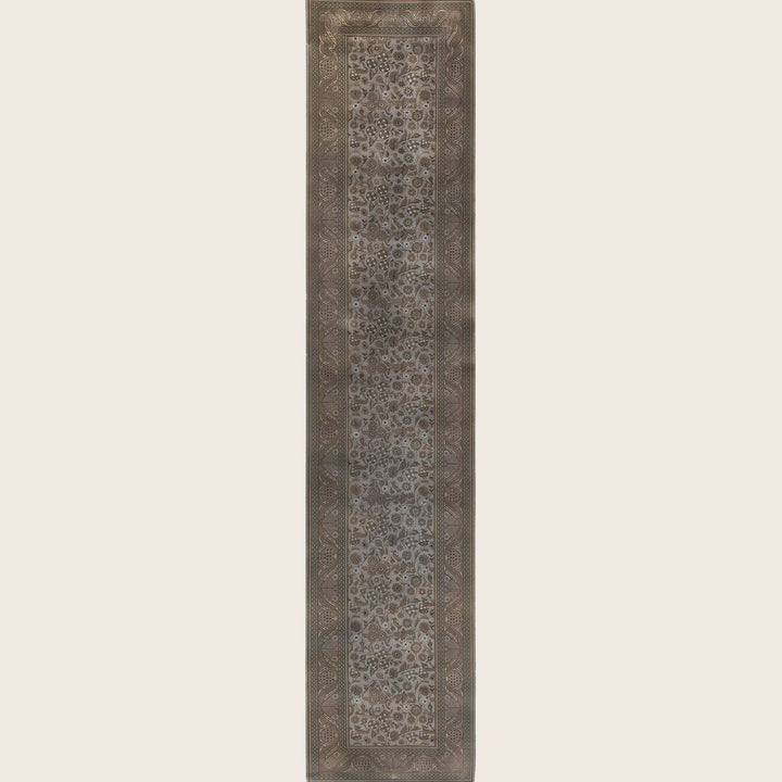 Grey Traditional Samsara Wool Runner - 2'7" x 12'6"