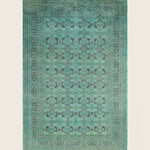 Green Traditional Samsara Wool Rug - 6'2" x 9'1"