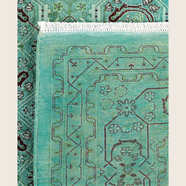 Green Traditional Samsara Wool Rug - 6'2" x 9'1"