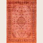 Pink Traditional Samsara Wool Rug - 6'3" x 9'