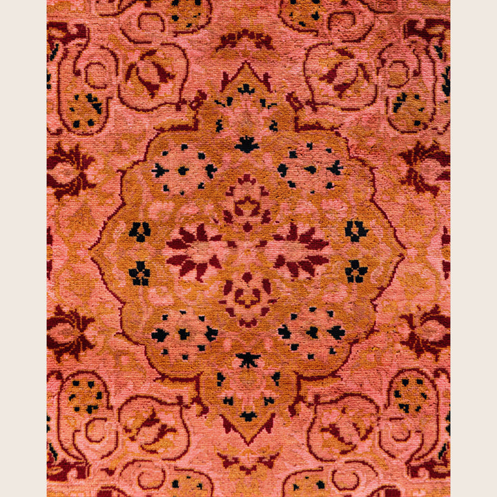 Pink Traditional Samsara Wool Rug - 6'3" x 9'