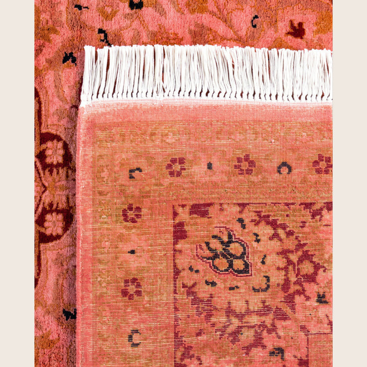 Pink Traditional Samsara Wool Rug - 6'3" x 9'