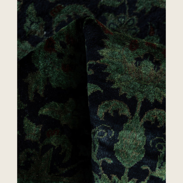 Green Traditional Samsara Wool Runner - 2'7" x 12'
