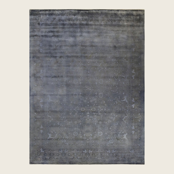 Grey Traditional Samsara Wool Rug - 9'2" x 12'5"