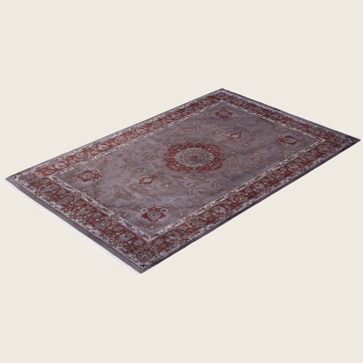 Brown Traditional Samsara Wool Rug - 4'2" x 6'4"