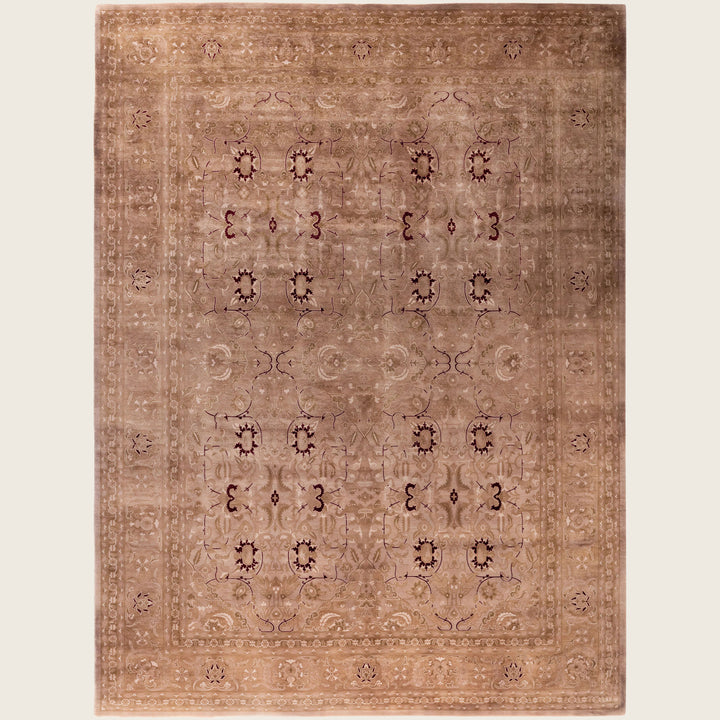 Brown Traditional Samsara Wool Rug - 9'1" x 12'