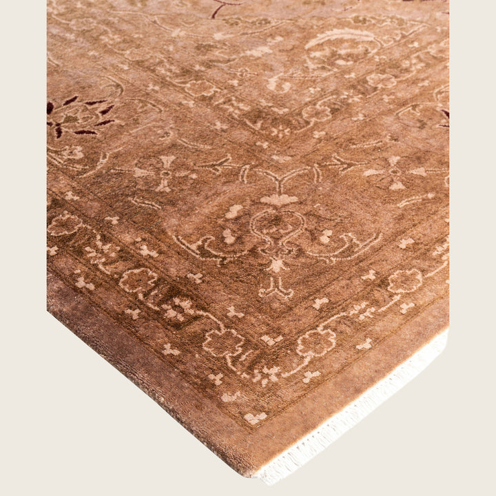 Brown Traditional Samsara Wool Rug - 9'1" x 12'