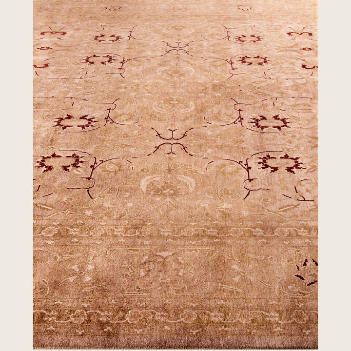 Brown Traditional Samsara Wool Rug - 9'1" x 12'