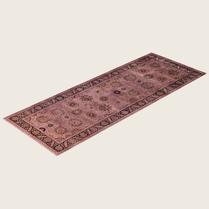 Purple Traditional Samsara Wool Runner - 3'1" x 8'6"