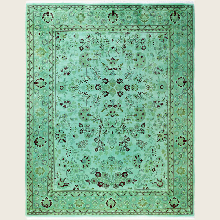 Green Traditional Samsara Wool Rug - 8'1" x 10'3"