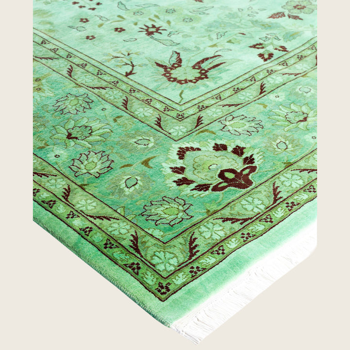 Green Traditional Samsara Wool Rug - 8'1" x 10'3"