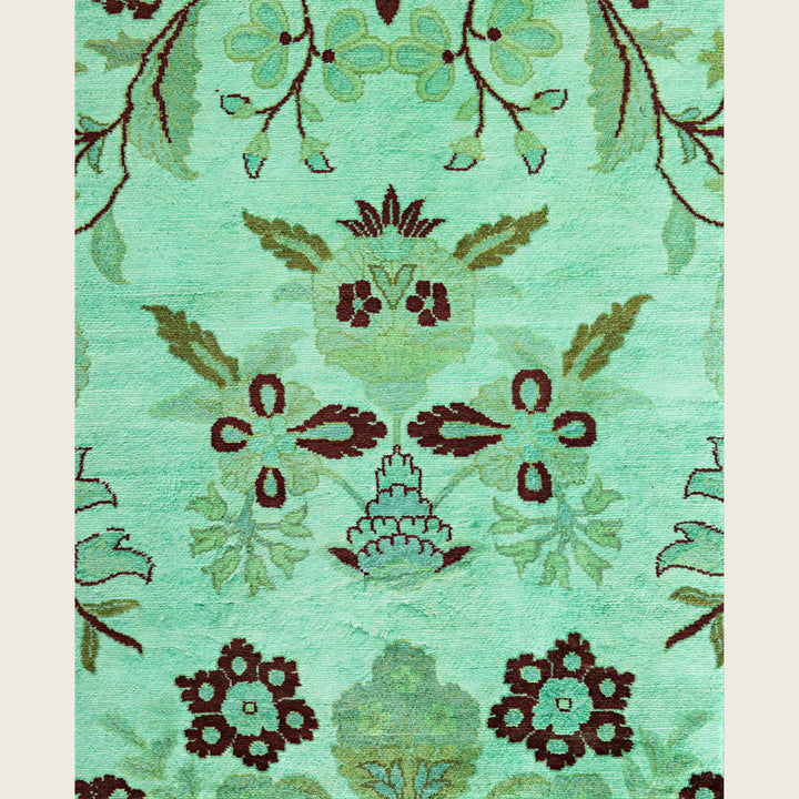 Green Traditional Samsara Wool Rug - 8'1" x 10'3"