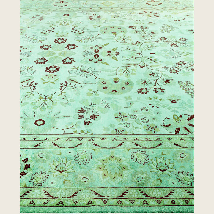 Green Traditional Samsara Wool Rug - 8'1" x 10'3"