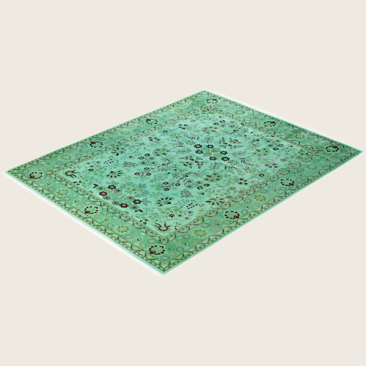 Green Traditional Samsara Wool Rug - 8'1" x 10'3"