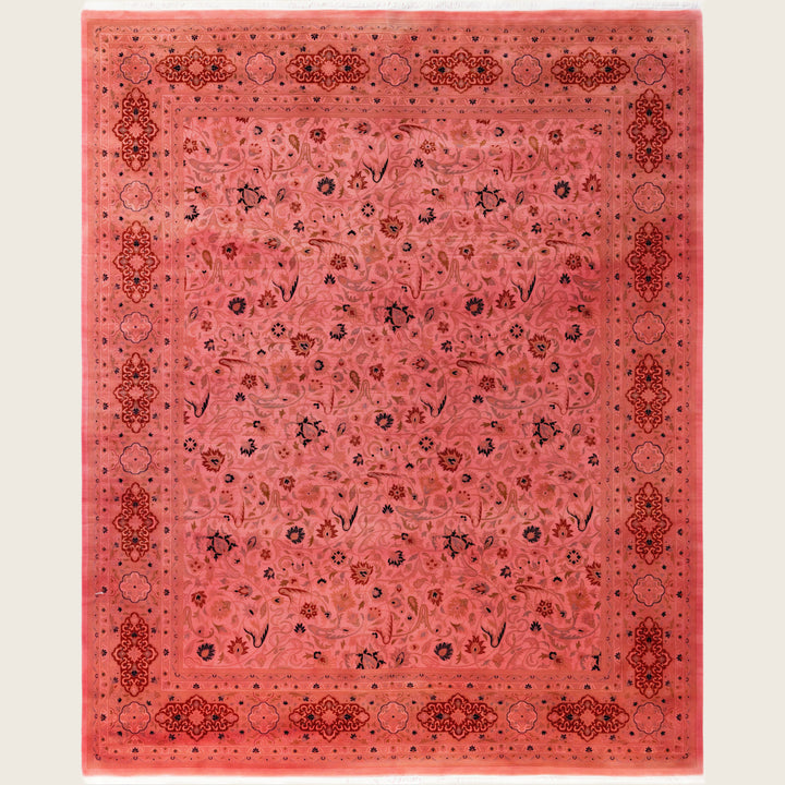 Pink Traditional Samsara Wool Rug - 8'3" x 10'2"