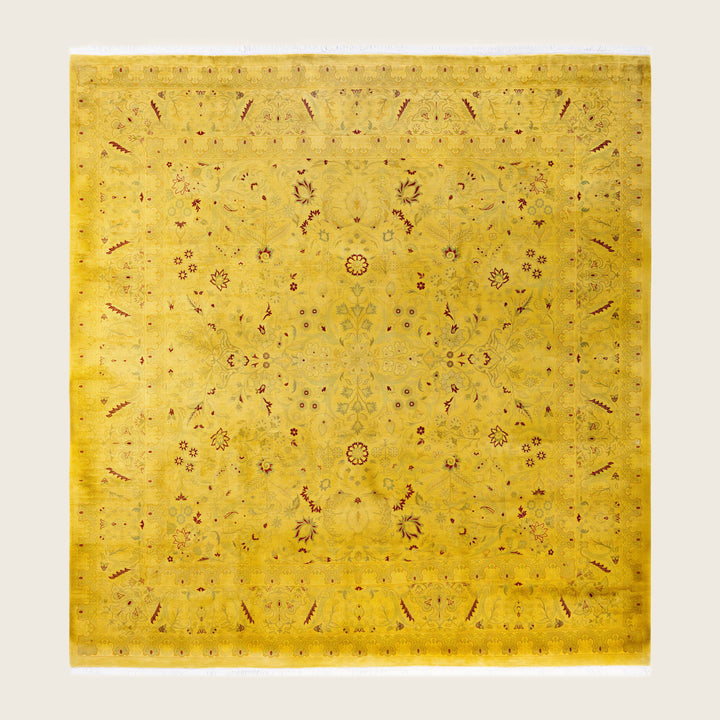 Gold Traditional Samsara Wool Rug - 8'1" x 8'5"