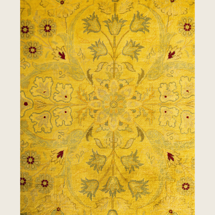 Gold Traditional Samsara Wool Rug - 8'1" x 8'5"