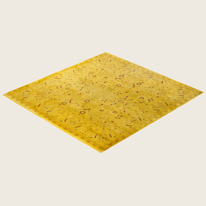 Gold Traditional Samsara Wool Rug - 8'1" x 8'5"