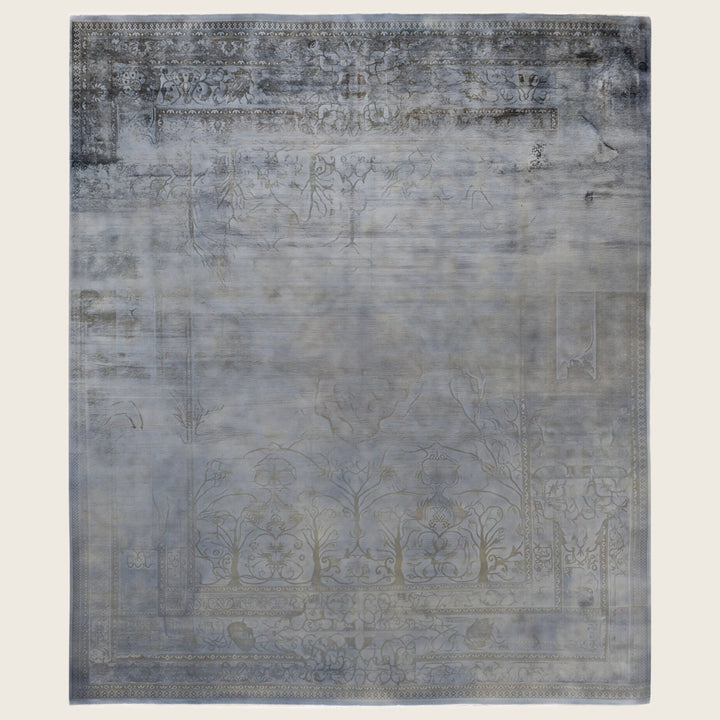 Grey Traditional Samsara Wool Rug - 8'1" x 9'8"