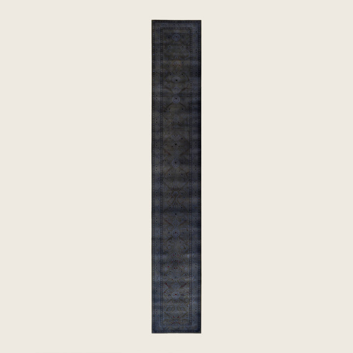 Grey Traditional Samsara Wool Runner - 2'8" x 18'10"