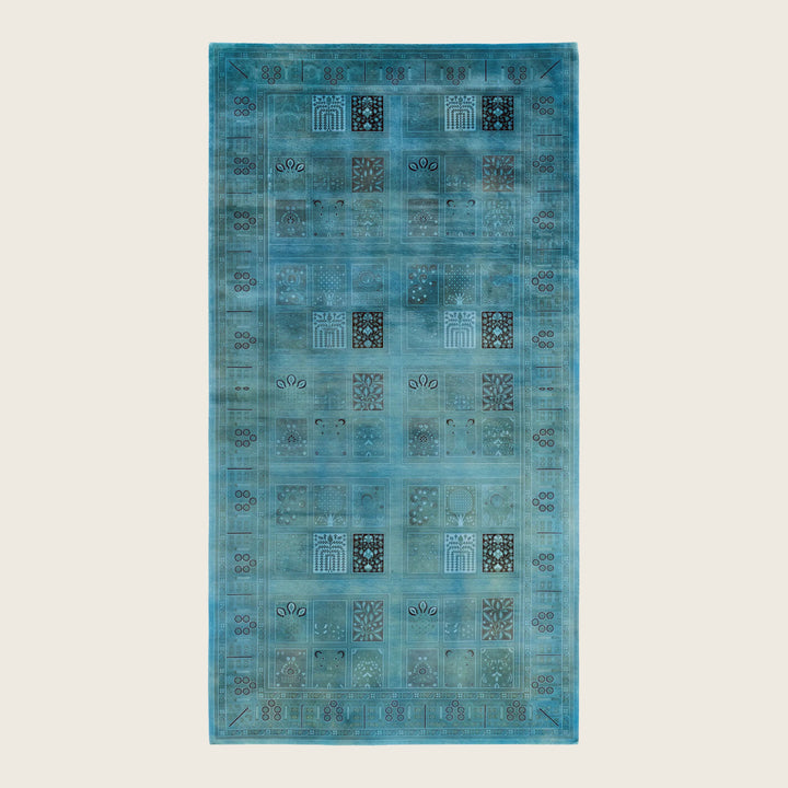 Blue Traditional Samsara Wool Runner - 6'2" x 11'8"