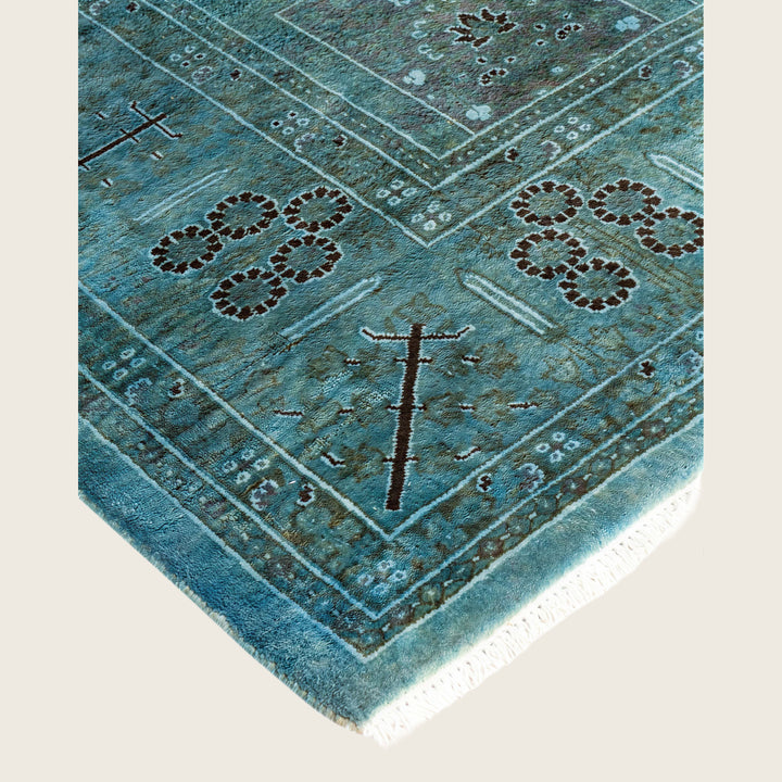 Blue Traditional Samsara Wool Runner - 6'2" x 11'8"