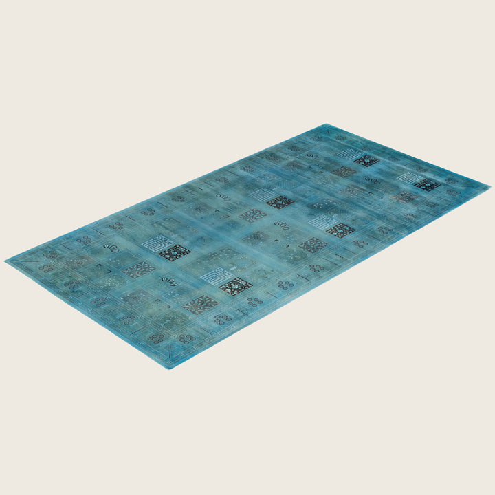 Blue Traditional Samsara Wool Runner - 6'2" x 11'8"