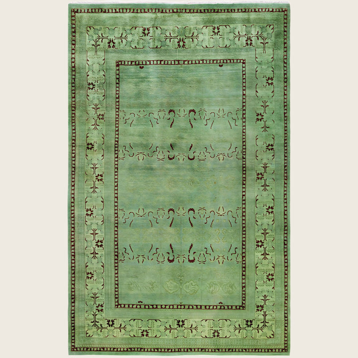Green Traditional Samsara Wool Rug - 4'9" x 7'8"
