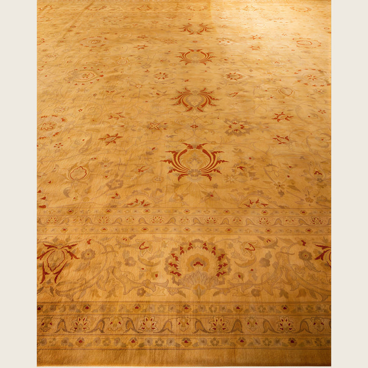 Yellow Traditional Samsara Wool Rug - 12'1" x 18'2"