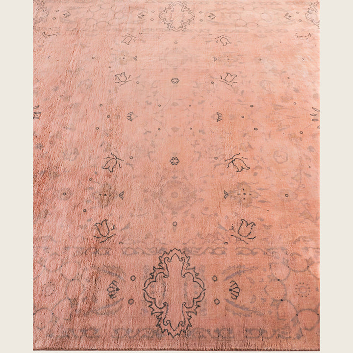 Pink Traditional Samsara Wool Rug - 4'2" x 6'1"
