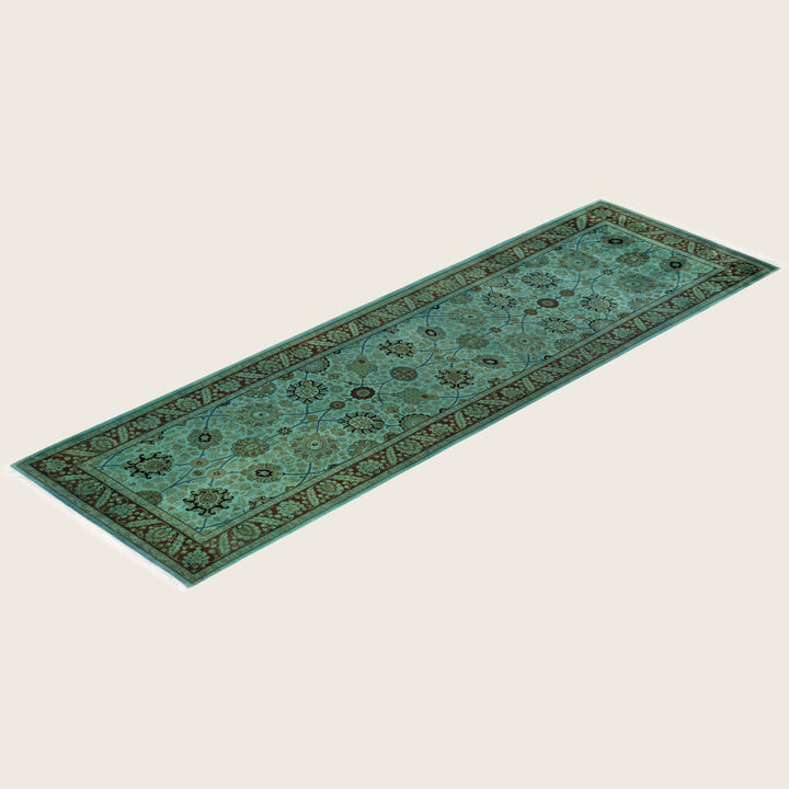 Blue Traditional Samsara Wool Runner - 3'1" x 10'1"