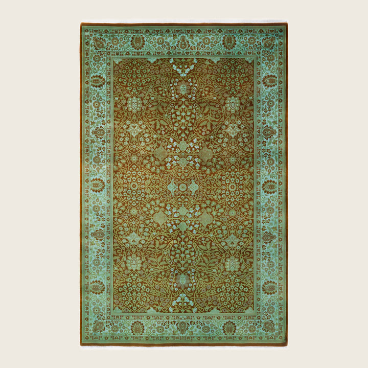Orange Traditional Samsara Wool Rug - 5'3" x 8'2"