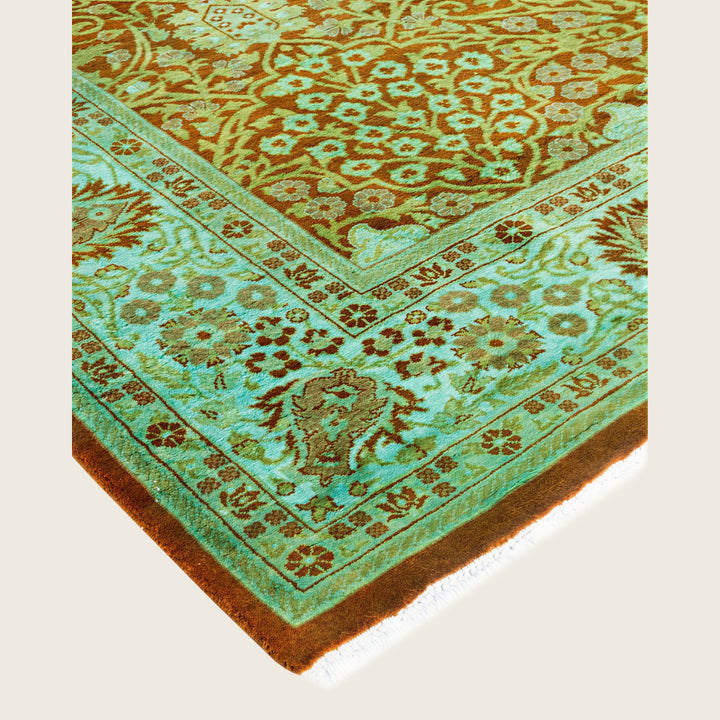 Orange Traditional Samsara Wool Rug - 5'3" x 8'2"