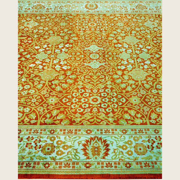 Orange Traditional Samsara Wool Rug - 5'3" x 8'2"