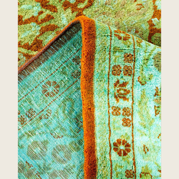 Orange Traditional Samsara Wool Rug - 5'3" x 8'2"